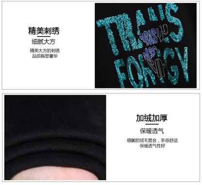 150 kg Übergröße Damen Büste 157 Winter Fleece Lose Pailletten Brief Sweatshirts Rundhals Pullover Top 5XL 6XL 7XL 8XL 9XL.