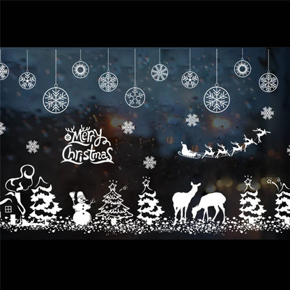 Celebrate Christmas Wall Stickers For Store Office Home Decoration White Xmas Festival Theme Wall Mural Art Diy Window Decals.