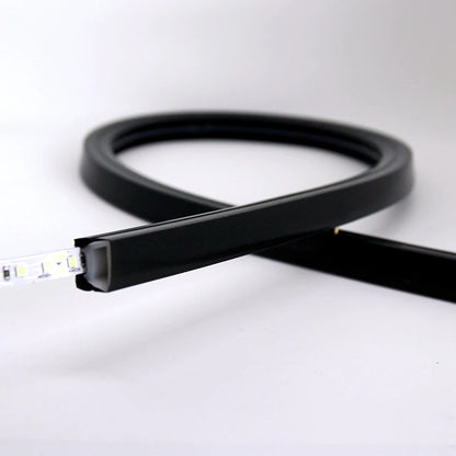 Recessed Black Silicone Tube LED Neon Light Flexible Rope Channel Diffuser WS2811 WS2812B Outdoor Waterproof Ribbon Strip Lights