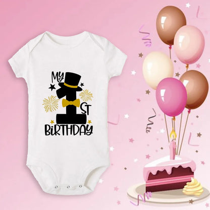 Neugeborenen Baby Ein Jahr Alt Geburtstag Bodys Jungen Mädchen Geboren Krabbeln Nette Drucken Overalls Kleinkind Infant Kleidung Geburtstag Geschenke