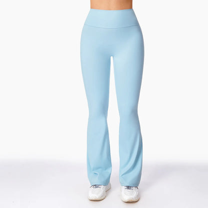 New Arrival Lulu Micro Stretch Wide Leg High Waist Yoga & Fitness Pants Naked Sports Wear Solid Pattern for Running Exercise.