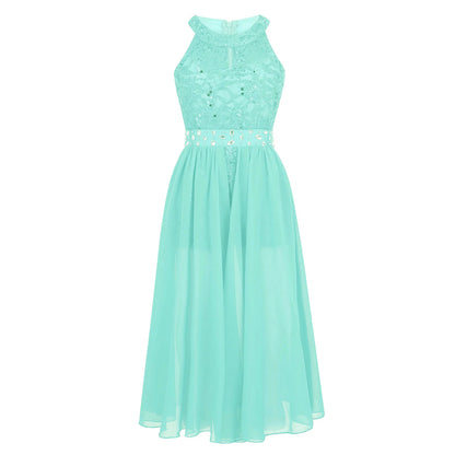 Kinder Mädchen Hochzeit Geburtstag Party Kleid Ärmelloses Blumen Spitze Strass Tanz Kleid Body für Pageant Bühne Leistung