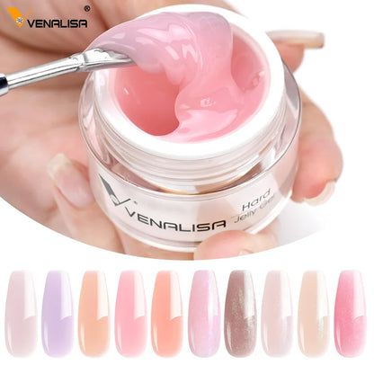 15ml Venalisa Jelly Extension Nail UV Construction Gel French Glitter Poly Nail Gel Clear Natural Camouflage Color Fibre Varnish.