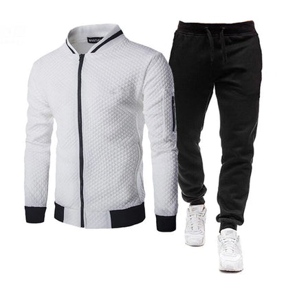 Mens Tracksuit Set Two Piece Tracksuit Men Sports Wear Fashion Colorblock Jogging Suit Autumn Winter Men Outfits Gym CLothes Men.
