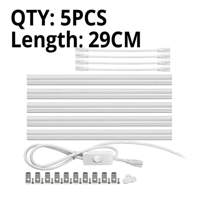 Led Tube Light With Switch Wire 110V 220V 6W Lighting T5 Bar Lamps 29cm For Living Room Bedroom Closet Kitchen Lamp.