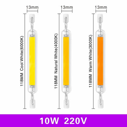 R7S LED Bulb 78mm 118mm 5W 8W 10W 20W R7S Spotlight 220V COB Lamp Glass Tube Replace 30W 50W 100W Halogen Light.