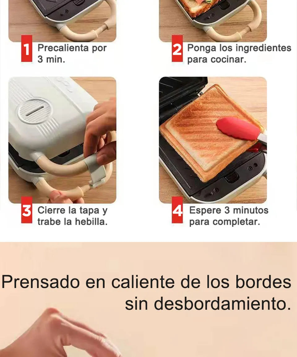 2025 New Sandwichera 3 en 1 Tostadora eléctrica Waffle Maker Desayuno Pancake Donut Egg Waffle Fish Cake Horno eléctrico.