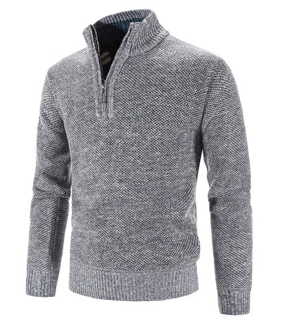 Winter Men's Fleece Thicker Sweater Half Zipper Turtleneck Warm Pullover Quality Male Slim Knitted Wool Sweaters for Spring.