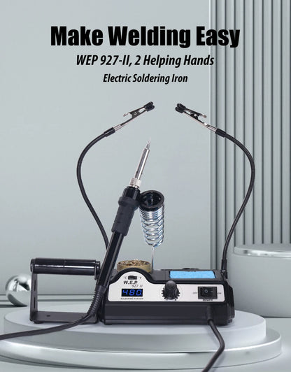 WEP 927-II 2 helfende Hände, elektrische Lötkolbenstation, Digitalanzeige, 60 W, Lötkolben-Set, Temperatureinstellung, Schweißen zu