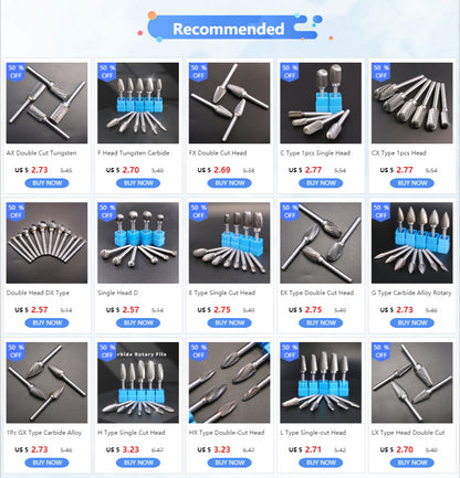 AX Double Cut Wolframkarbid Rotary File Bohrer Fräsen Carving Bit Point Burr Die Grinder Schleiflegierung Schleifkopf Werkzeug