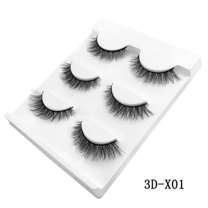3 Pairs natural false eyelashes thick makeup real 3d mink lashes soft eyelash extension fake eye lashes long mink eyelashes 3d.