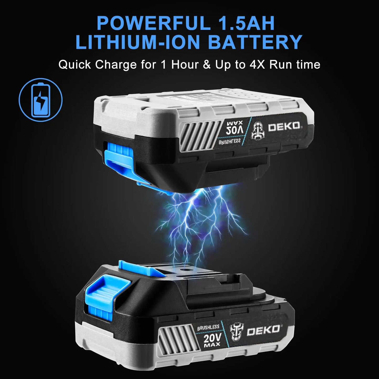 DEKO 20 V DKBL20DU3 Bürstenloser Akku-Bohrschrauber Combo Kit Mini-Elektroschrauber 2-Gang-Elektrowerkzeuge für die Holzbearbeitung