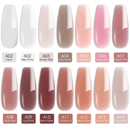 15ml Venalisa Jelly Extension Nail UV Construction Gel French Glitter Poly Nail Gel Clear Natural Camouflage Color Fibre Varnish.