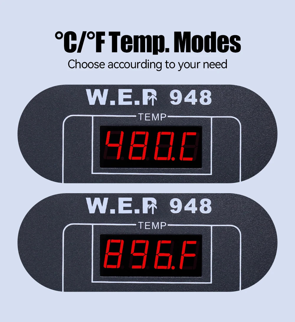 WEP 948 Saug-Zinnpistolen-Entlötstation 90 W mit automatischer Abschaltung, variable präzise Temperatur oC/ ° F-Display, Schlaf