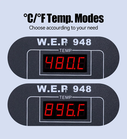 WEP 948 Saug-Zinnpistolen-Entlötstation 90 W mit automatischer Abschaltung, variable präzise Temperatur oC/ ° F-Display, Schlaf