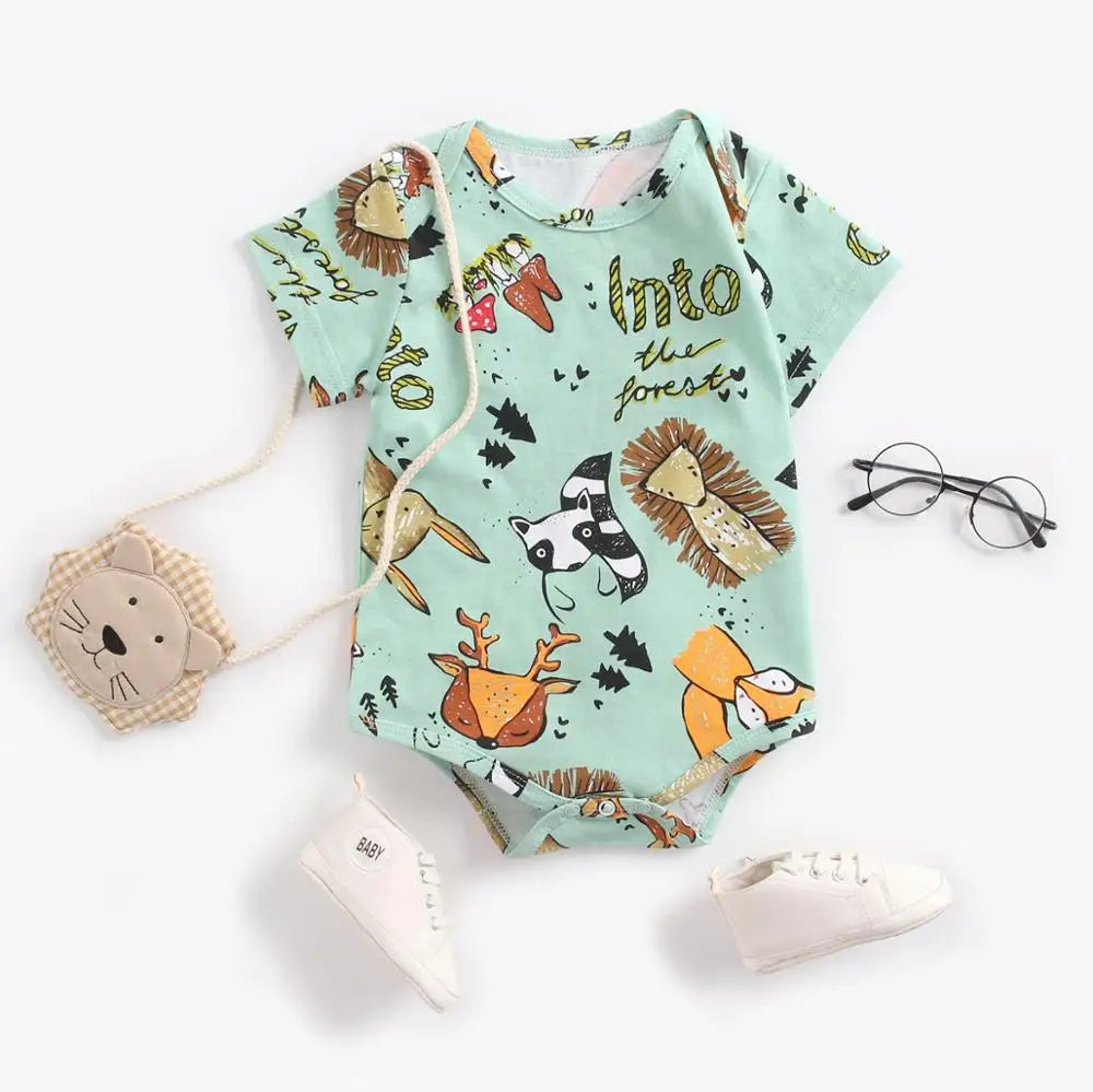 Sanlutoz Kurzarm Baby Jungen Mädchen Sommer Bodys Baumwolle Kleinkinder Kleidung Onesies Niedlichen Cartoon Druck.