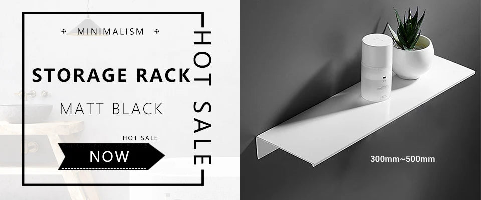 Mattschwarzes Wandregal, Badezimmerregale, Badezimmerzubehör, 30–50 cm, moderne Küche, Dusche, Bad, Lagerregal, Großhandelsförderung