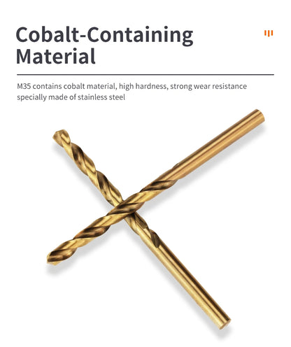 Kobalt High Speed Steel Spiralbohrer M35 Edelstahl Werkzeugset Bohrer Zubehör zum Bohren von Metall und Edelstahl