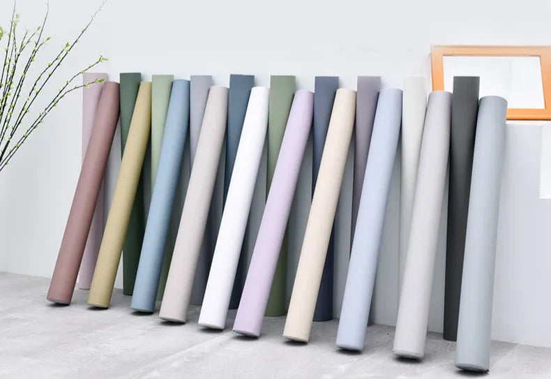 Einfarbige Schlafzimmer Tapete einfarbig PVC wasserdicht selbst klebend Vinyl Kontakt papier Kleider schrank dekorative Wanda uf kleber
