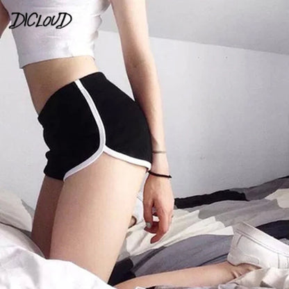 DICLOUD Fashion Stretch Waist Casual Shorts Woman High Waist Black White Shorts Harajuku Beach 2024 Sexy Short Women'S Clothing.