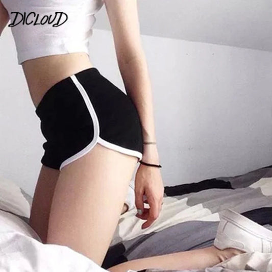 DICLOUD Fashion Stretch Waist Casual Shorts Woman High Waist Black White Shorts Harajuku Beach 2024 Sexy Short Women'S Clothing.
