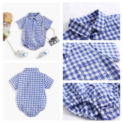 Sanlutoz Sommer Baby Jungen Bodys Baumwolle Baby Kleidung Plaid Mode Kurzarm Kleinkinder Kleidung Casual.