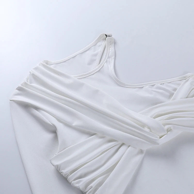 commute elegantly one shoulder tops streetwear bodysuits clothes catsuit size summer sexy bodysuit women body blanc femme.