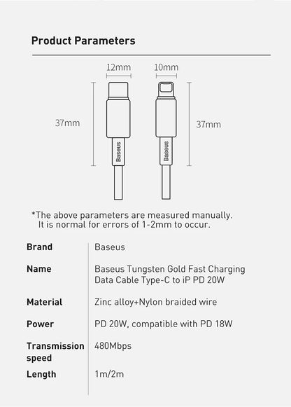 Baseus 20W USB C Cable for iPhone 14 13 11 8 XR PD Fast Charge for iPhone 12 SE USB Type C Cable Fast Charging for Macbook Cable.