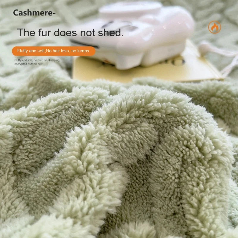 Lamb Fleece Double-Sided Velvet Blanket Double-Layer Thickened Woven Polyester Wearable Blanket.