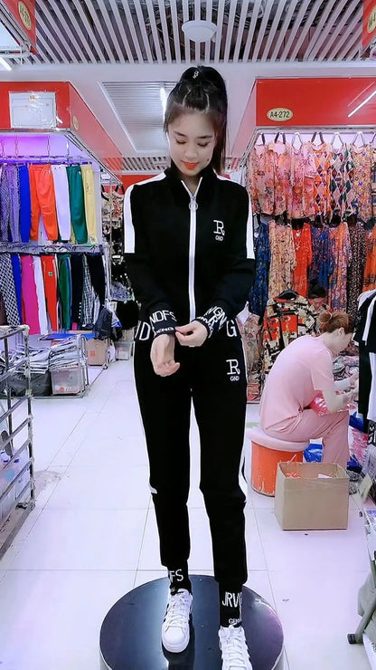 Women's Sportswear Suit 2025 Autumn Winter New Casual Fashion Korean Slim Coat Long Sleeve Sweater Pants Two Piece Set For Women.