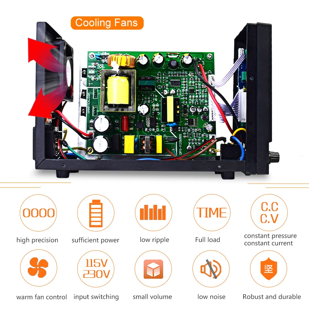 Wanptek Adjustable DC Power Supply 30V 10A LED Lab Bench Power Source Stabilized Switch Power Supply Voltage Regulator 60V 5A