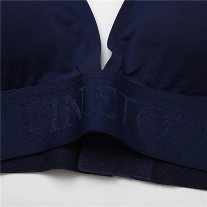 FINETOO Plus Size Women Cropped Top Female Bra S-XL V-Neck Girls Lingerie Active Bras Sexy Woman's Underwear Push Up Tube Tops.