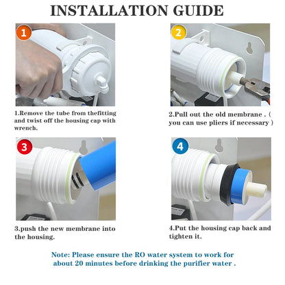 VONTRON Reverse Osmosis RO Membrane 75GPD / 100GPD Replacement Water Filter System Purifier Drinking  ULP1812-75 / ULP2012-100.