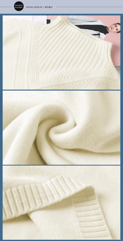 Frühling Herbst Winter Neue Rollkragenpullover Frauen Koreanische Lose Medium Lange Dicke Stricken Top Pullover Bodenbildung Pullover Ziehen