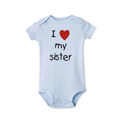Ich liebe meine Schwester Bruder Zwillinge Baby Kurzarm Body Neugeborene Baby Jungen Mädchen Säugling Sommer Strampler Kleidung Overall Geschenke.