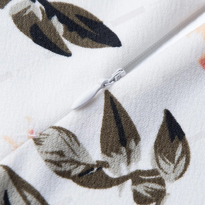 Nice-forever Vintage Elegante Blumen Druck Plissee Rundhals vestidos A-Line Pinup Business Party Frauen Flare Swing Kleid A102