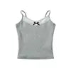 Women Summer New Fashion Lace Bow Tank Tops Vintage Sleeveless Backless Slim Casual Female Camis Chic Tops.