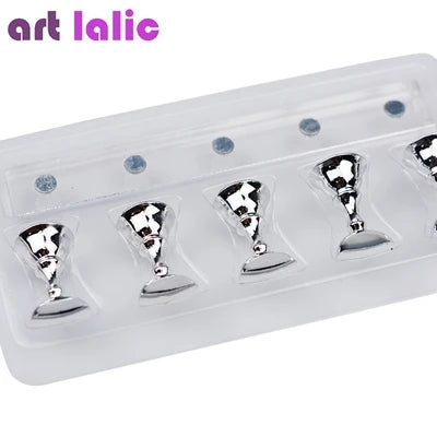 5Pcs Nail Art Practice Display Stand Set Chess Board Magnetic Tips White & Black Holder Polish Gel Color Chart Tool.