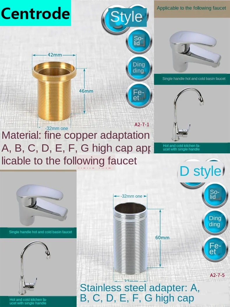 Kitchen faucet faucet fixed foot big foot screw extension nut wash basin thick countertop screw fixing seat repair accessories