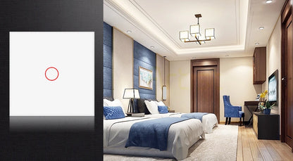 Ubaro eu/uk standard kristall gehärtetes glas wand paneel licht berührungs schalter led anzeige sensor elektrische taste 1/2/3gang 220v