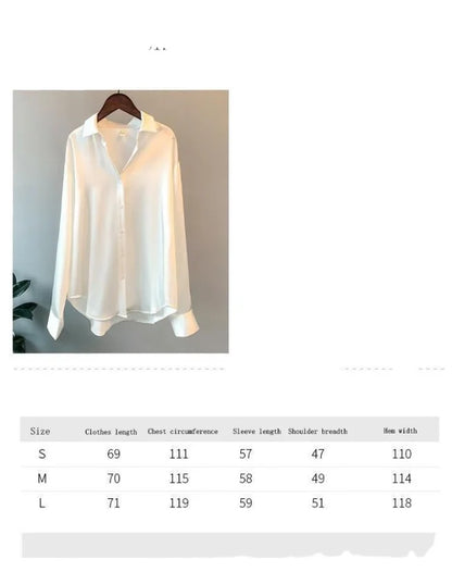 2025 New TW Gifts High Quality Long Sleeve Satin Shirt for Women Sun protection All Draped Retro Hong Kong Flavor Shirt Blouse.