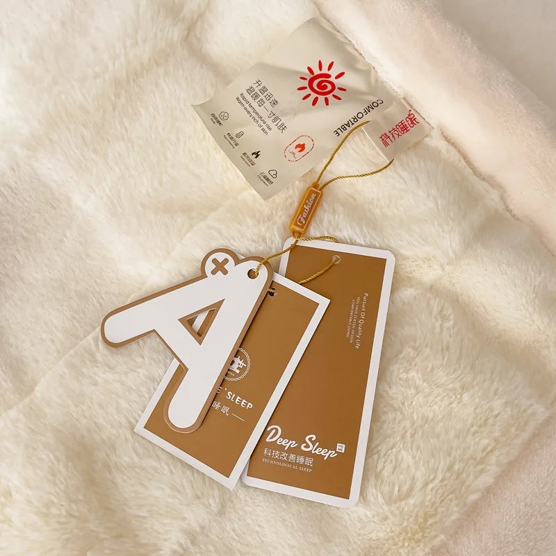 De Sofa Manta Queen Size Solid Color Plain Color Double Layers Thick Soft Winter Office Knee Blanket Rabbit Furry Plush Blankets.