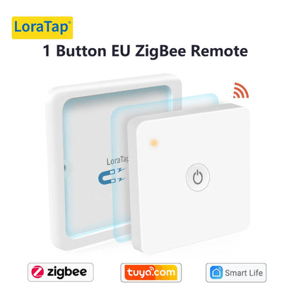 LoraTap ZigBee 3.0 Wireless 14 EU US Push Button Remote Tuya Scene Automation Control Switch Smart Life App Hub Need