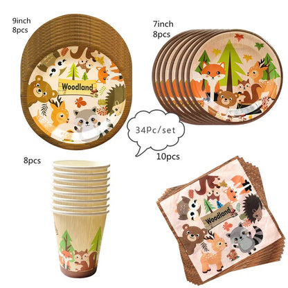 Waldtiere Party Dschungel Safari Geburtstag Party Dekor Waldkreaturen Dschungel Tier Wald Partyzubehör Babyparty