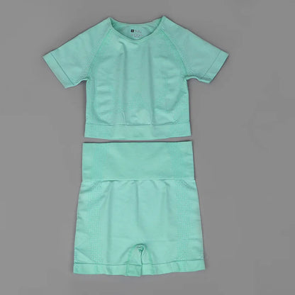 Women Vital Seamless Yoga Fitness Clothing Set High Waist Gym Leggings Crop Tops Sports Tracksuit Plush Up Sports Outfits