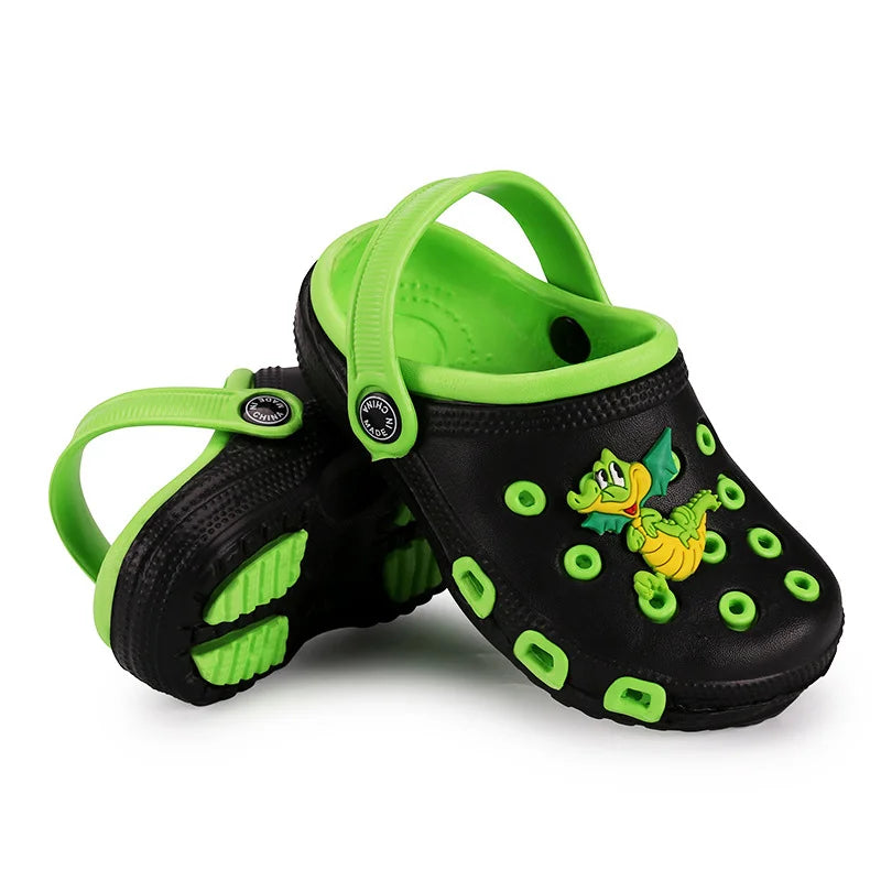 EUR24-35 Children Mules Clogs Kids Summer Garden Cute Cartoons Shoes Girl Boy Beach Shoes Candy Color Hole Baby Shoes Sandals.