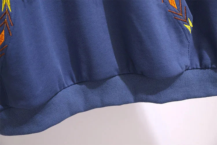 150Kg Plus Größe frauen Frühling Herbst Lose Mit Kapuze Stickerei Sweatshirt Büste 157cm 6XL 7XL 8XL 9XL 10XL lange-Ärmeln Casual Top