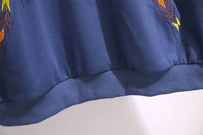 150Kg Plus Größe frauen Frühling Herbst Lose Mit Kapuze Stickerei Sweatshirt Büste 157cm 6XL 7XL 8XL 9XL 10XL lange-Ärmeln Casual Top