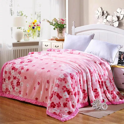 VESCOVO Queen Size Flannel Fleece Throw Blanket Soft Cashmere Blanket King Size Warm Quilt Bedspread 220*240