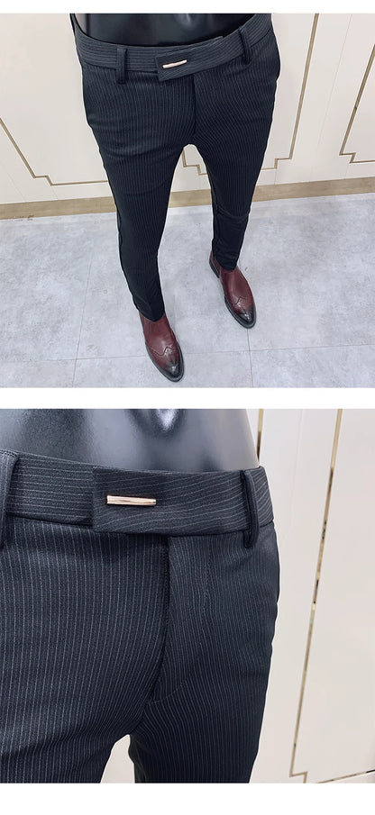 Men Suit Pants Formal Trousers Stretch Slim Pantalone Hombre Calça Masculina Solid Color Casual Dress Pants Fashion Men Clothing.